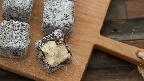 Lamingtons on a board